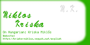 miklos kriska business card